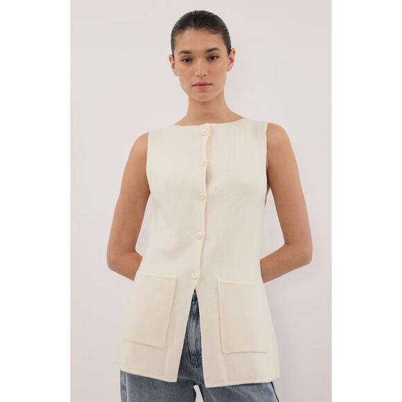 DISSH Ava Cream Longline Knit Vest XS - Picture 1 of 10